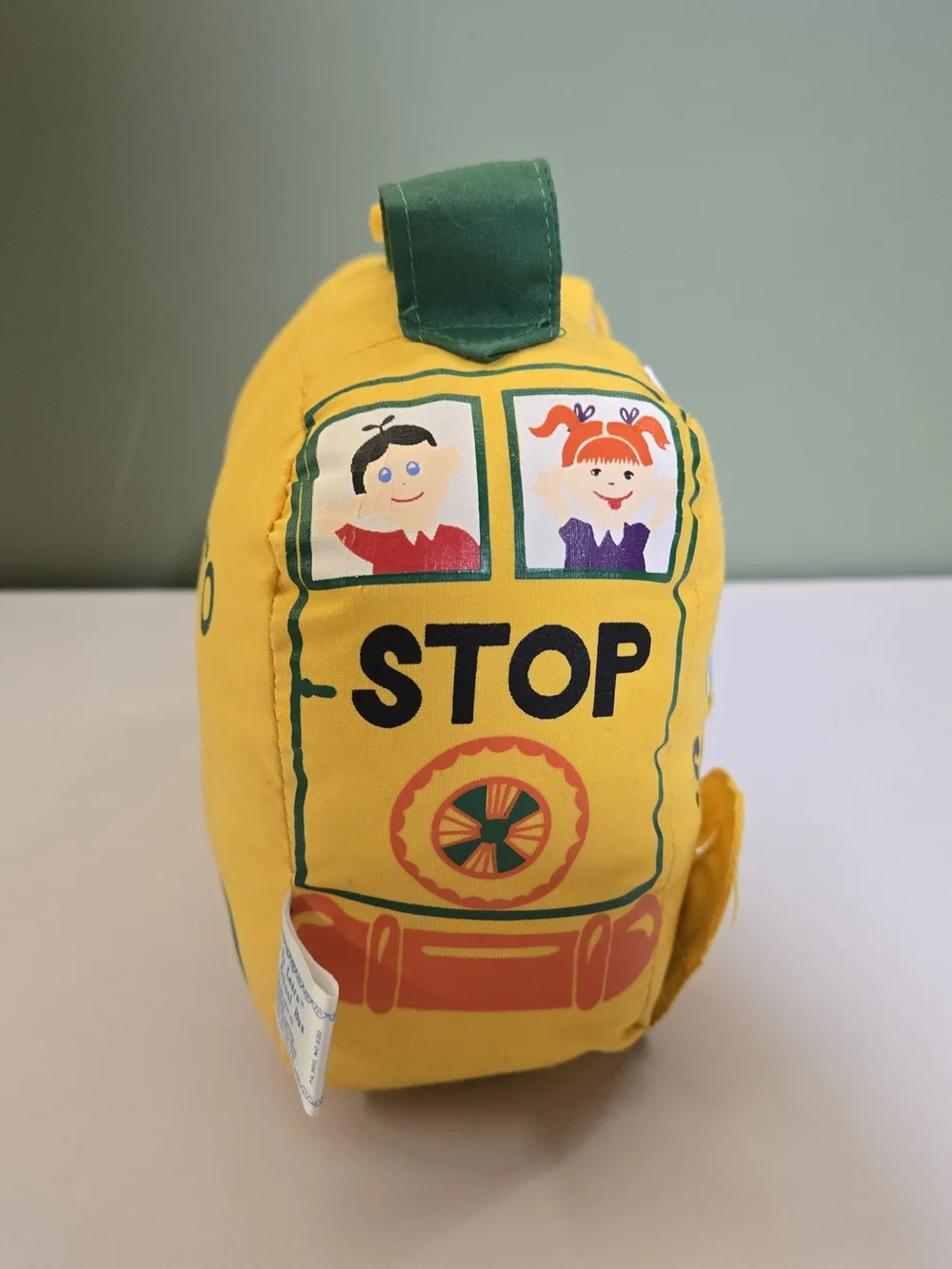 Vintage 1980s AmToy Fun to Learn School Bus Plush - Blank Label